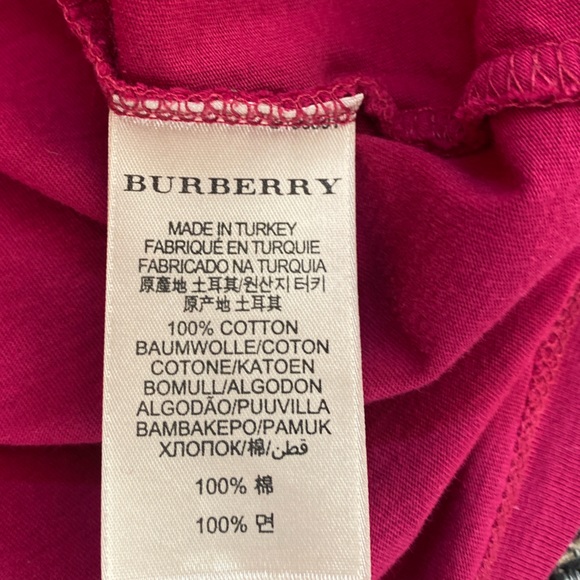 BURBERRY BRIT Upscale Pocket Tee🔥Scoop neck/LOGO/Nova Check🔥BERRY💋EUC🔥Medium - Picture 8 of 17